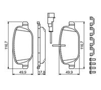 BOSCH 0986494717 Kit pastiglie freno per ALFA ROMEO 4C (960_), 4C SPIDER (960_)