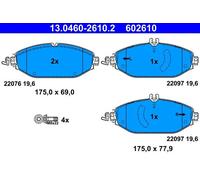 Set di pastiglie freno ATE 13.0460-2610.2, anteriore