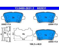 Set di pastiglie freno ATE 13.0460-2631.2, indietro