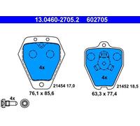 ATE Pastiglie freno 13.0460-2705.2 per Audi A4 B5 Avant Kit anteriori