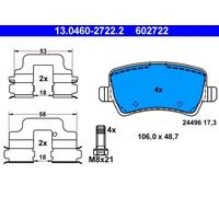 ATE pastiglie freno 13.0460-2722.2 106x48,7 spessore 17,3 mm predisposto sensore