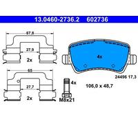 Pastiglie freno 13.0460-2736.2 ATE per VOLVO V60 I V70 III S80 II XC60 I SUV