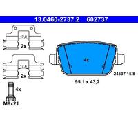 Set di pastiglie freno ATE 13.0460-2737.2, posteriore