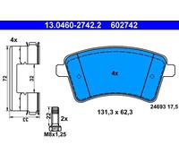 Set di pastiglie freno ATE 13.0460-2742.2, anteriore