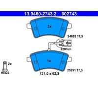KIT PASTIGLIE FRENO ANT ATE RENAULT KANGOO 1.6 16V 78KW 08> 13046027432