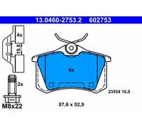 Pastiglie freno 13.0460-2753.2 ATE per RENAULT GRAND SCÉNIC III SCÉNIC III