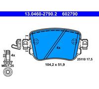 Pastiglie freno 13.0460-2790.2 ATE per AUDI VW SEAT SKODA