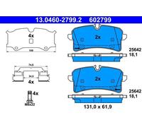 KIT PASTIGLIE FRENO POST ATE PORSCHE MACAN 3.0 S 260KW 18> 13046027992