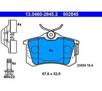 Pastiglie freno 13.0460-2845.2 ATE per RENAULT CLIO III Furgone/hatchback WIND