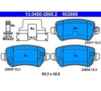 Set di pastiglie freno ATE 13.0460-2868.2, posteriore