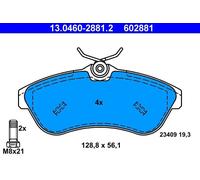 Set di pastiglie freno ATE 13.0460-2881.2, anteriore