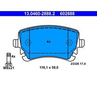 Pastiglie freno 13.0460-2888.2 ATE per AUDI BENTLEY
