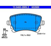Set di pastiglie freno ATE 13.0460-2889.2, posteriore