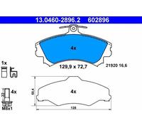Set di pastiglie freno ATE 13.0460-2896.2, anteriore