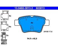 Pastiglie freno 13.0460-3813.2 ATE per PEUGEOT CITROËN