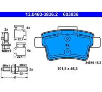 Set di pastiglie freno ATE 13.0460-3836.2, posteriore