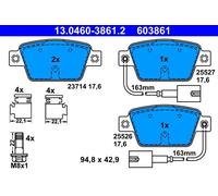 ATE Set pastiglie freno 13.0460-3861.2 posteriore compatibile FIAT ALFA ROMEO LANCIA