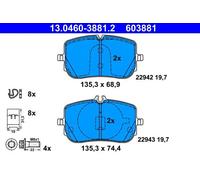 Pastiglie freno 13.0460-3881.2 ATE per MERCEDES-BENZ CLASSE A CLA GLA GLB
