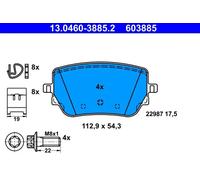 ATE Kit pastiglie freni Posteriore non predisposto per visualizzazione avviso usura senza contatto segnalazione usura con accessori 13.0460-3885.2