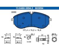 ATE 13.0460-3894.2 Kit pastiglie freni