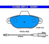 Pastiglie freno 13.0460-3951.2 ATE per FIAT LANCIA
