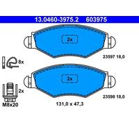 Pastiglie freno 13.0460-3975.2 ATE per PEUGEOT 306 206 Hatchback 206 Van 206 SW