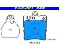 Pastiglie freno 13.0460-4065.2 ATE per MERCEDES-BENZ CLASSE E CLK Cabriolet SLK