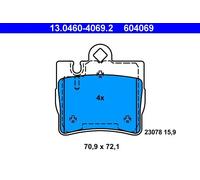 KIT PASTIGLIE FRENO POST ATE MERCEDES-BENZ CLASSE S S 500 220KW 98>03 1304604...