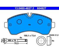 ATE 13.0460-4827.2 - Kit pastiglie freno asse anteriore 604827