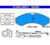 KIT PASTIGLIE FRENO ANT ATE RENAULT MASTER PRO dCi 110 78KW 05>10 13046048602