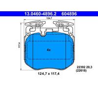 ATE Pastiglie Freno Bremsbelegsatz Frontale per BMW 7er 6 Gran Turismo