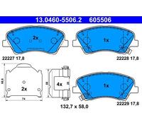Pastiglie freno 13.0460-5506.2 ATE per KIA RIO IV STONIC STONIC Hatchback Van