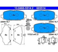 Set di pastiglie freno ATE 13.0460-5514.2, posteriore