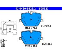 Set di pastiglie freno, freno a disco ATE 13.0460-5523.2, Posteriore