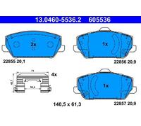 Pastiglie freno 13.0460-5536.2 ATE per HYUNDAI i30 FASTBACK i30