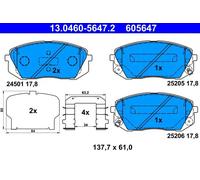 KIT PASTIGLIE FRENO ANT ATE HYUNDAI TUCSON 2.4 GDI 135KW 19> 13046056472