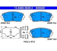 ATE 13.0460-5649.2 Kit pastiglie freno, Freno a disco per KIA