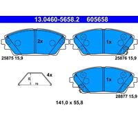 Set di pastiglie freno, freno a disco ATE 13.0460-5658.2