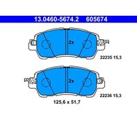 Set di pastiglie freno ATE 13.0460-5674.2, anteriore