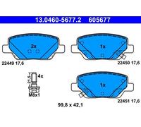 Set di pastiglie freno ATE 13.0460-5677.2, posteriore