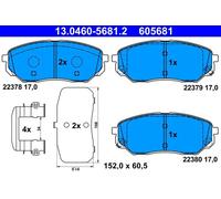 Set di pastiglie freno, freno a disco ATE 13.0460-5681.2
