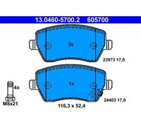 Set di pastiglie freno ATE 13.0460-5700.2, anteriore