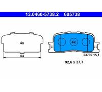 Pastiglie freno 13.0460-5738.2 ATE per TOYOTA CAMRY Tre volumi