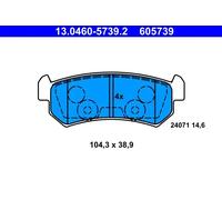 ATE Kit pastiglie freno posteriori 13.0460-5739.2 per Chevrolet Nubira 2.0 D 89 kW 05-11