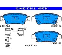Set di pastiglie freno ATE 13.0460-5754.2, indietro