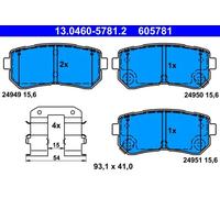 Set di pastiglie freno ATE 13.0460-5781.2, posteriore