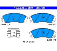ATE 13.0460-5799.2 Kit pastiglie freno, Freno a disco per HYUNDAI,KIA