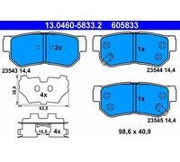 ATE Set pastiglie freno 13.0460-5833.2 Posteriore per Hyundai Elantra XD 1.6 CRDi