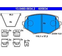 ATE 13.0460-5834.2 Pastiglie Freno Anteriore per Mazda MX-5 I