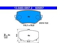Pastiglie freno 13.0460-5857.2 ATE per SUZUKI VITARA GRAND VITARA I